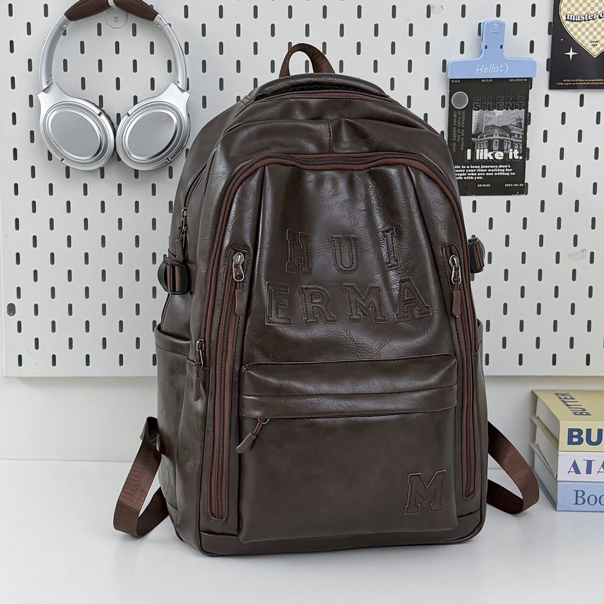 Premium Leather Backpack LoungeYard — product view 7