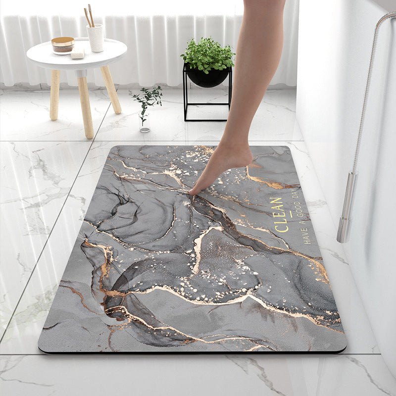 Artistic Marble Print Bath Mat — product view 6