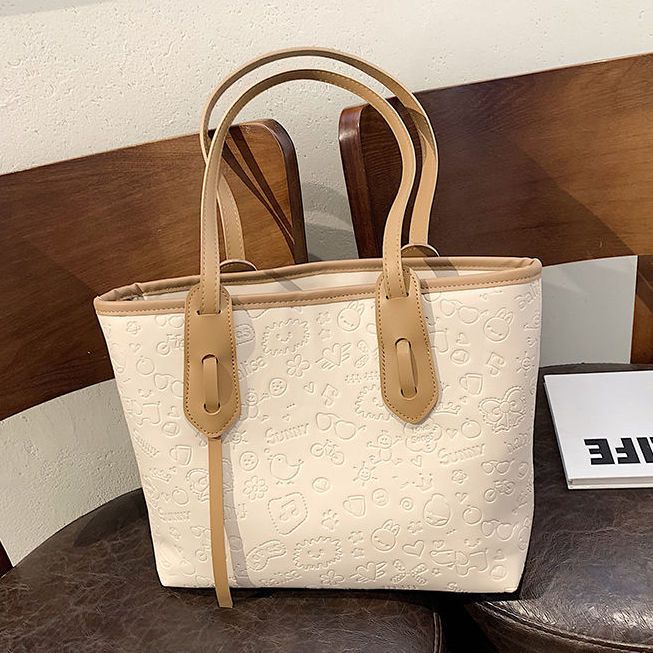 Embossed Graphic Design Tote Bag LoungeYard — product view 6