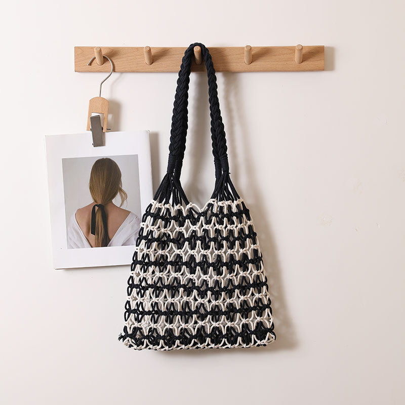 Hand-knotted shopping and beach bag LoungeYard — product view 3