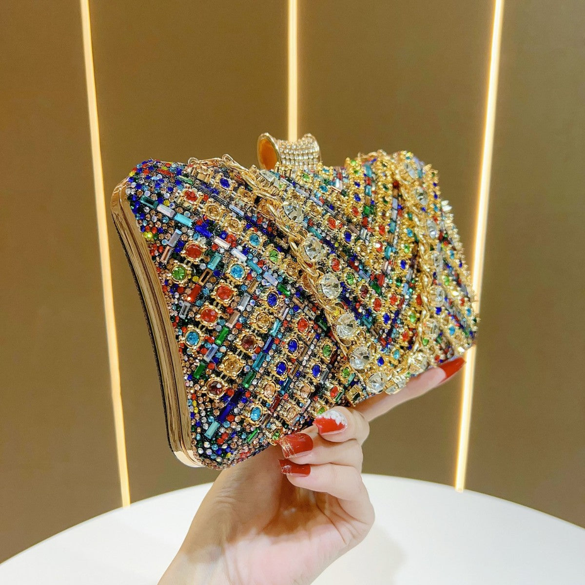 Crystal-Studded Evening Clutch — product view 2