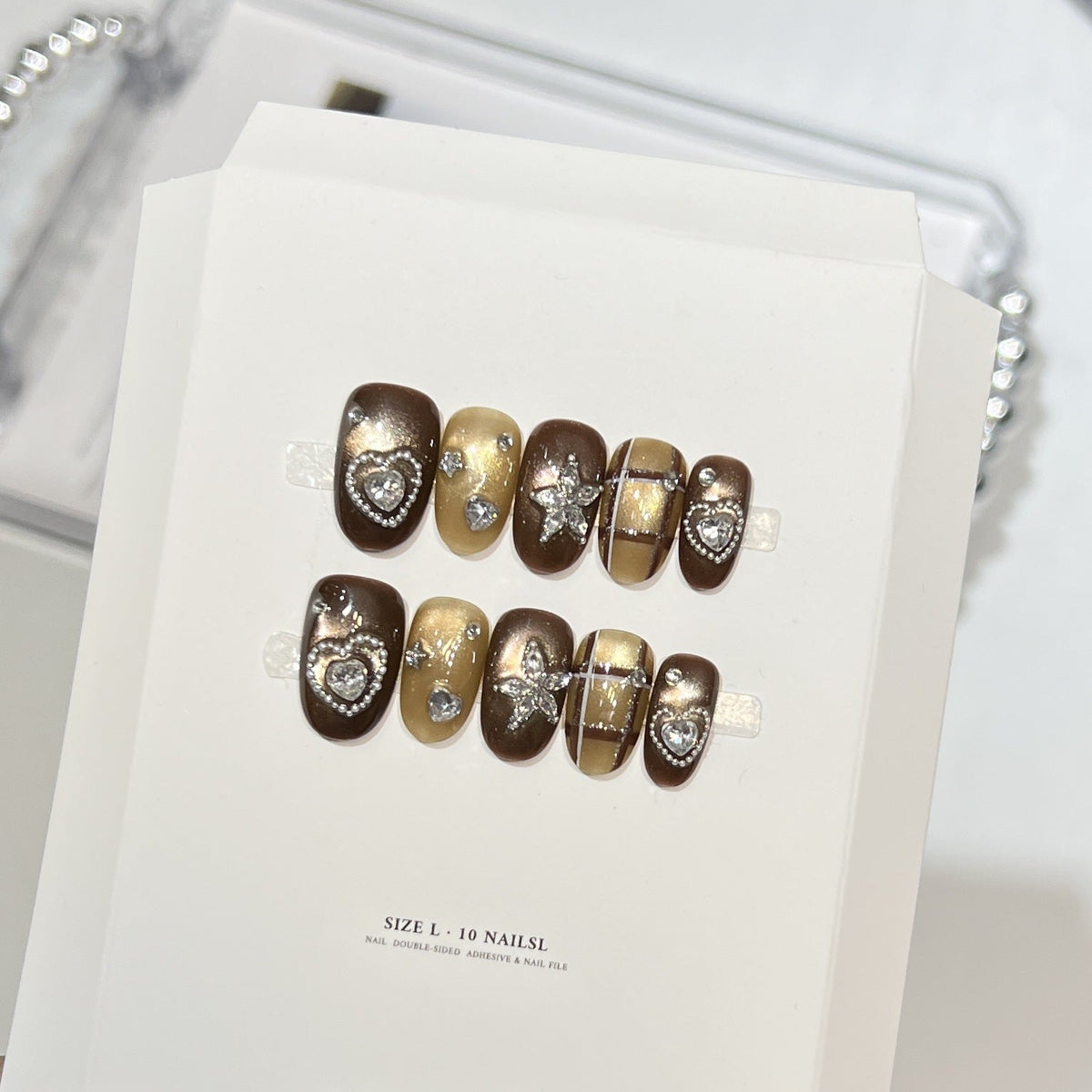 Decorative Heart and Star Press-On Nail Set — product view 2