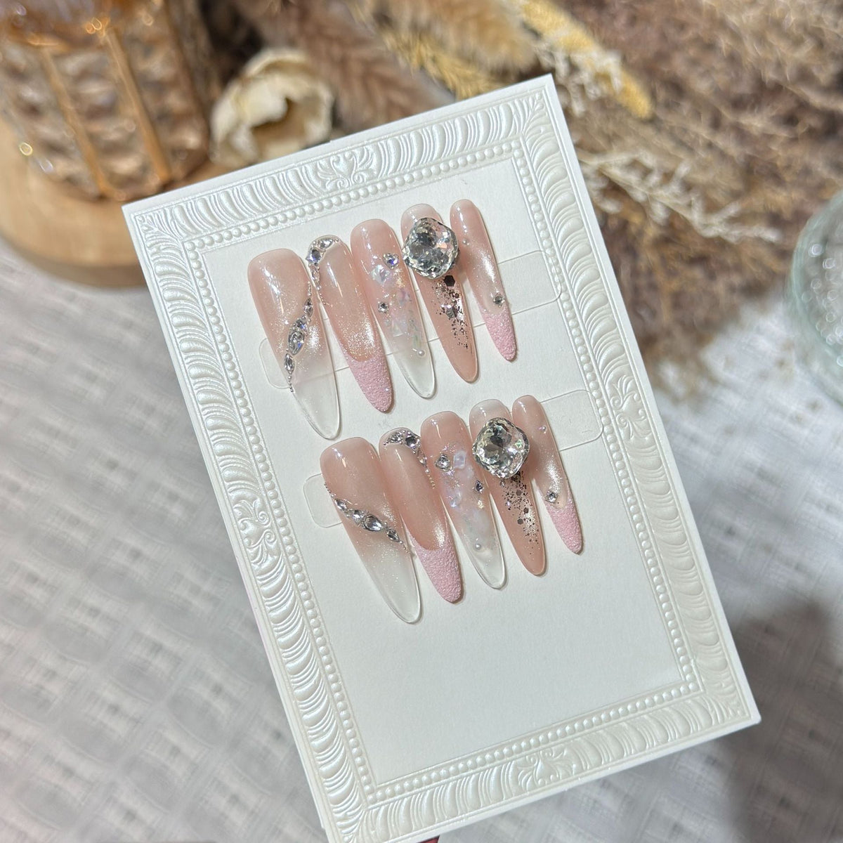 Glamorous Crystal-Embellished Press-On Nail Set — product view 4