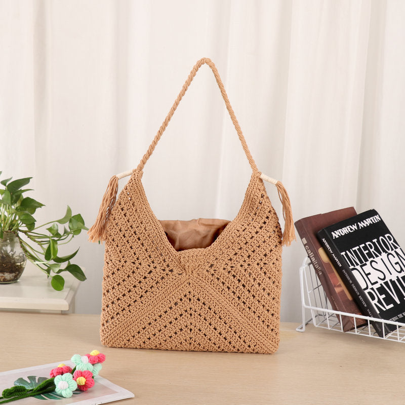 Handmade Macrame Shopper Bag LoungeYard — product view 2