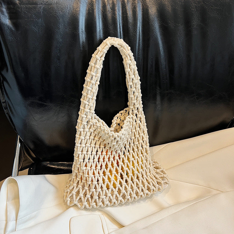 Handcrafted Macrame Tote Bag LoungeYard — product view 2