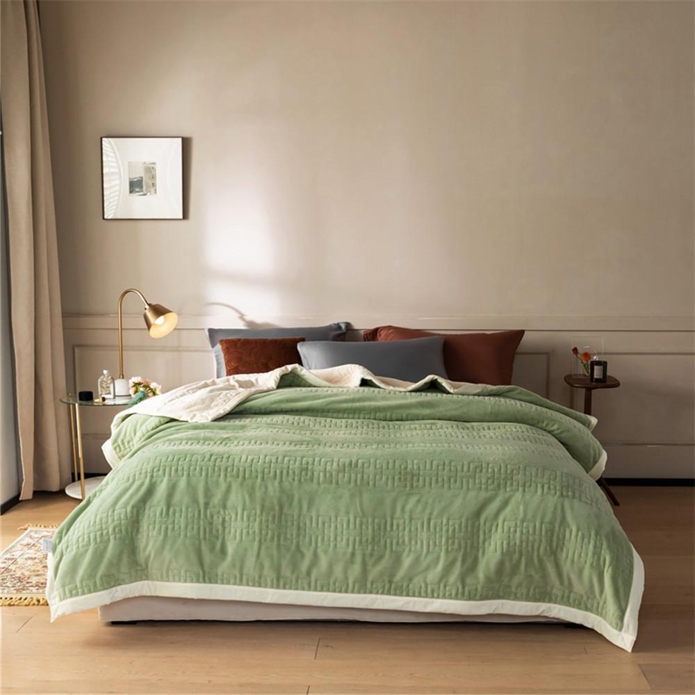Reversible quilted comforter with structured box stitching and cotton trim — product view 5