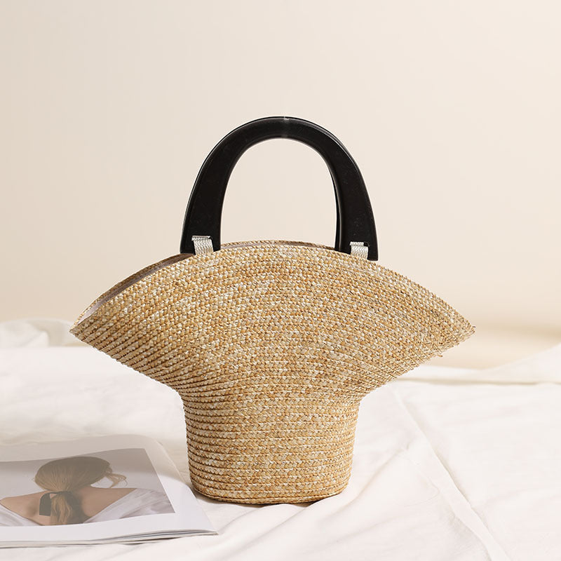 Fashionable Basthandbag with Stylish Plastic Handles LoungeYard — product view 6