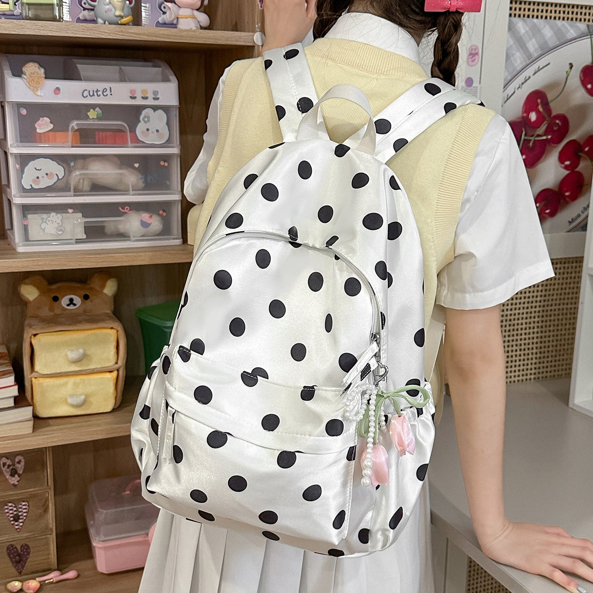 Fun and Playful Polka Dot Backpack LoungeYard — product view 3