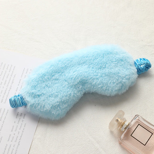 Women's soft plush sleep mask with ergonomic padding and elastic comfort band LoungeYard — product view 3