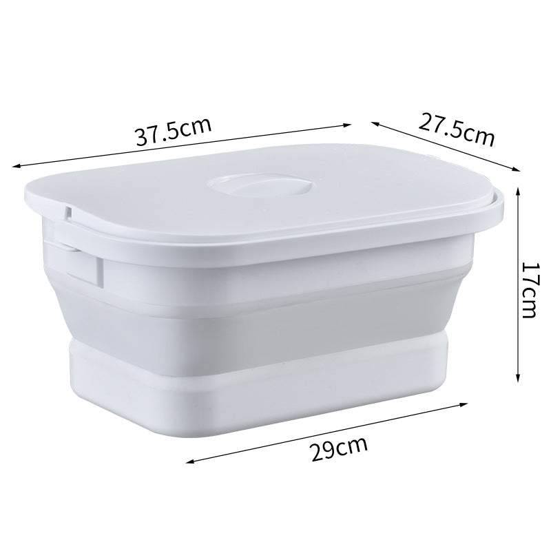 Foldable storage box with lid and space-saving silicone wall — product view 2