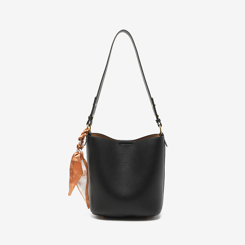 Textured Leather Bucket Bag LoungeYard — product view 6