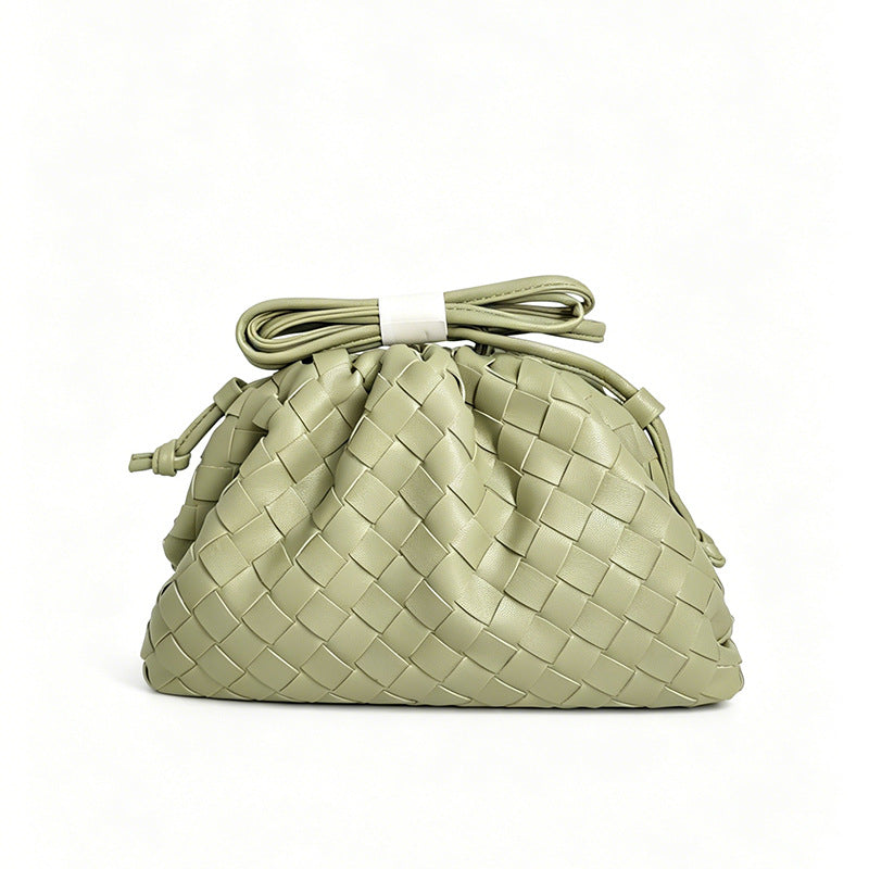 Elegant Woven Leather Bucket Bag LoungeYard — product view 2