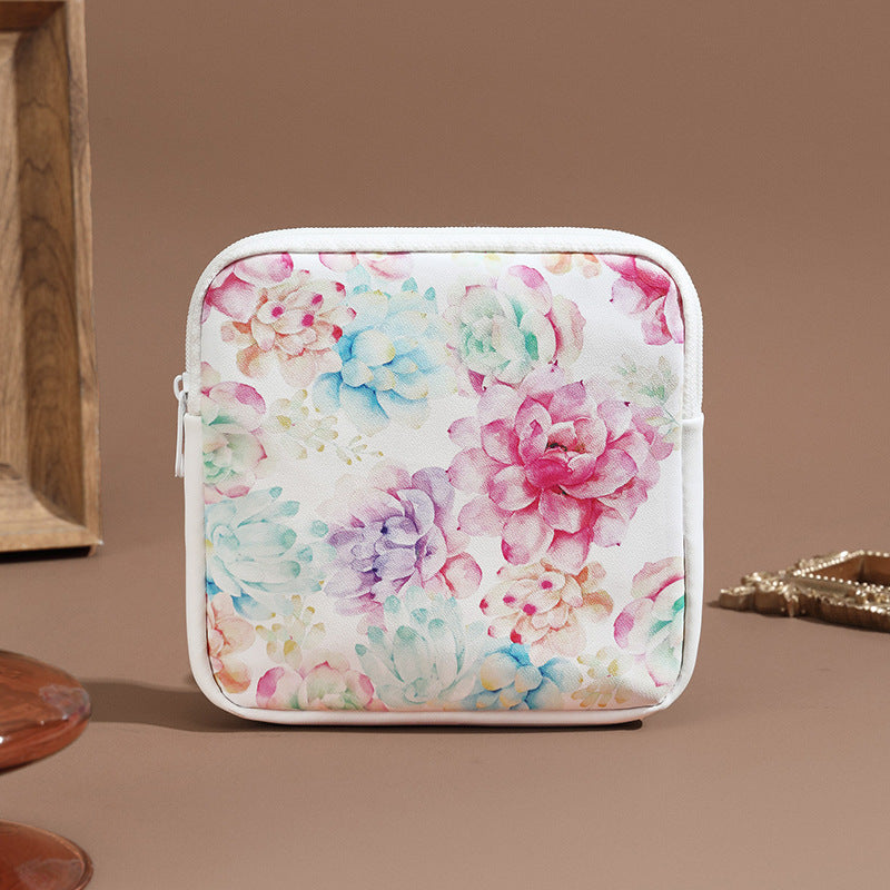 Floral Print Zippered Makeup Pouch — product view 5
