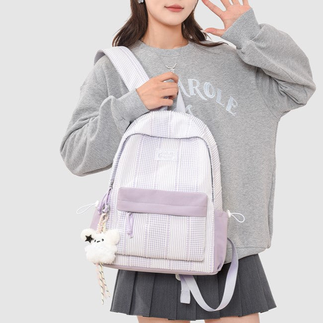 Stylish Striped Design Backpack LoungeYard — product view 3