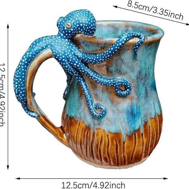 Decorative octopus-Themed Mug Bowlift — product view 2