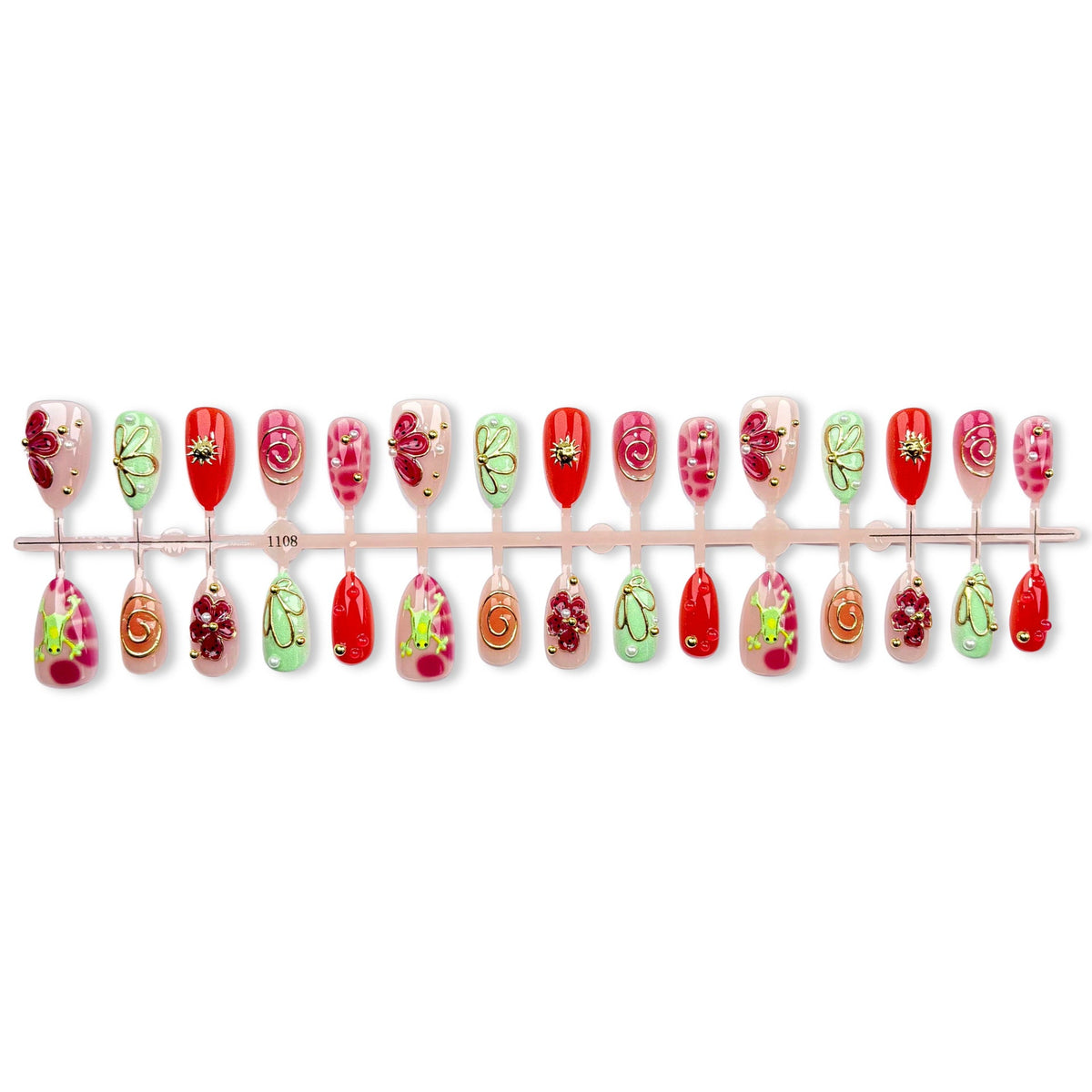 Creative Floral-Design Press-On Nails Set — product view 5
