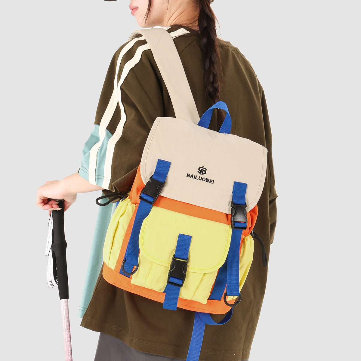 Multi-Pocket Colorful Adventure Backpack LoungeYard — product view 1