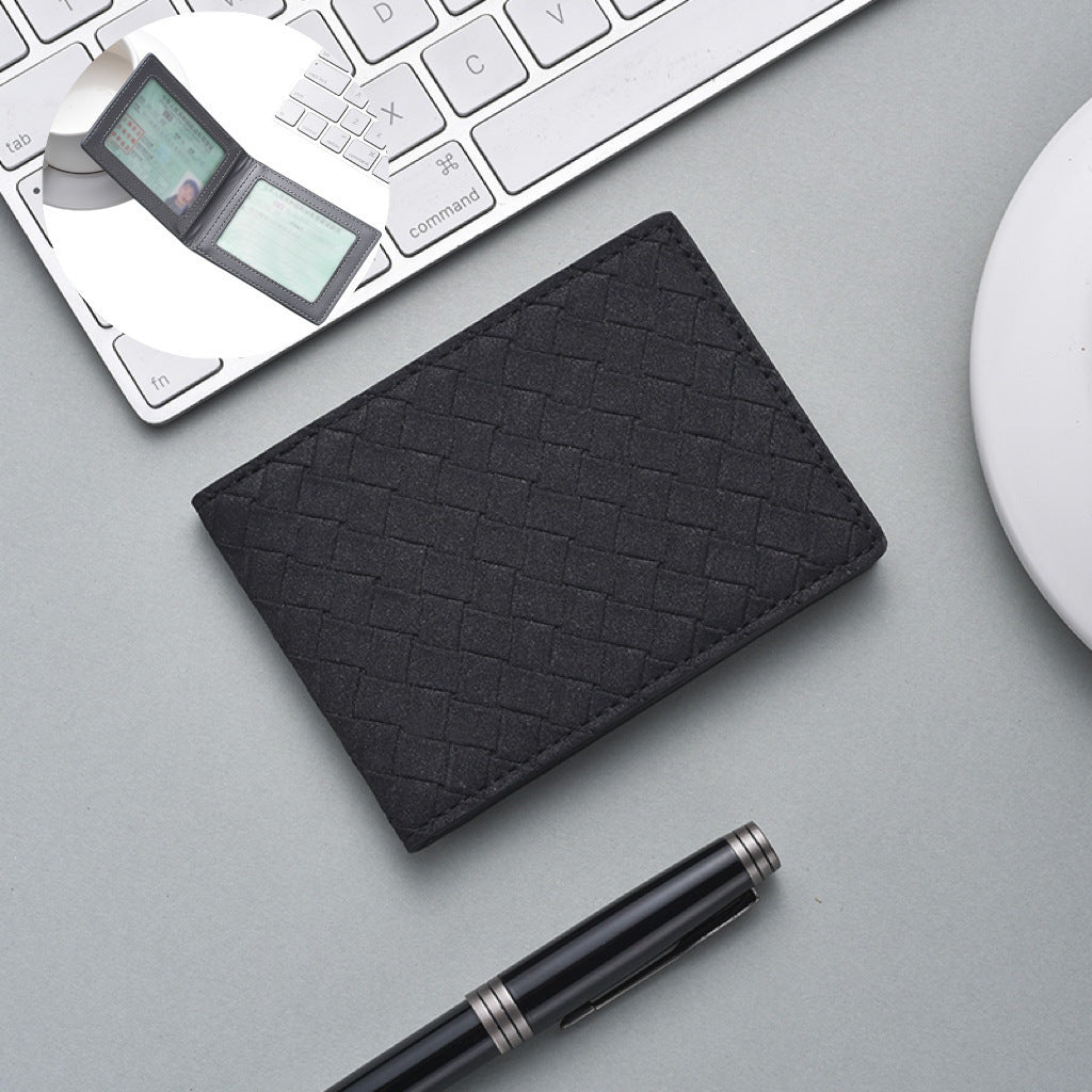 Stylish Woven Leather Cardholder LoungeYard — product view 6