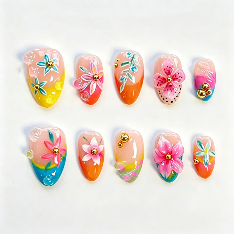 Floral Acrylic Press-On Nails Set — product view 5