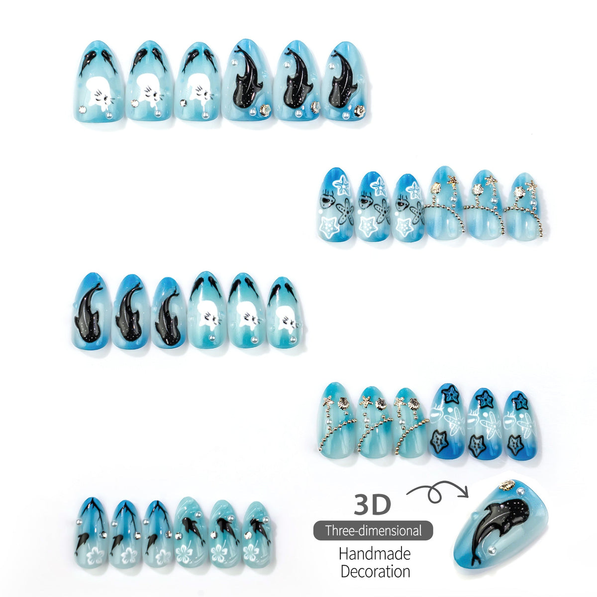 Ocean-Inspired Artistic Press-On Nail Collection — product view 3