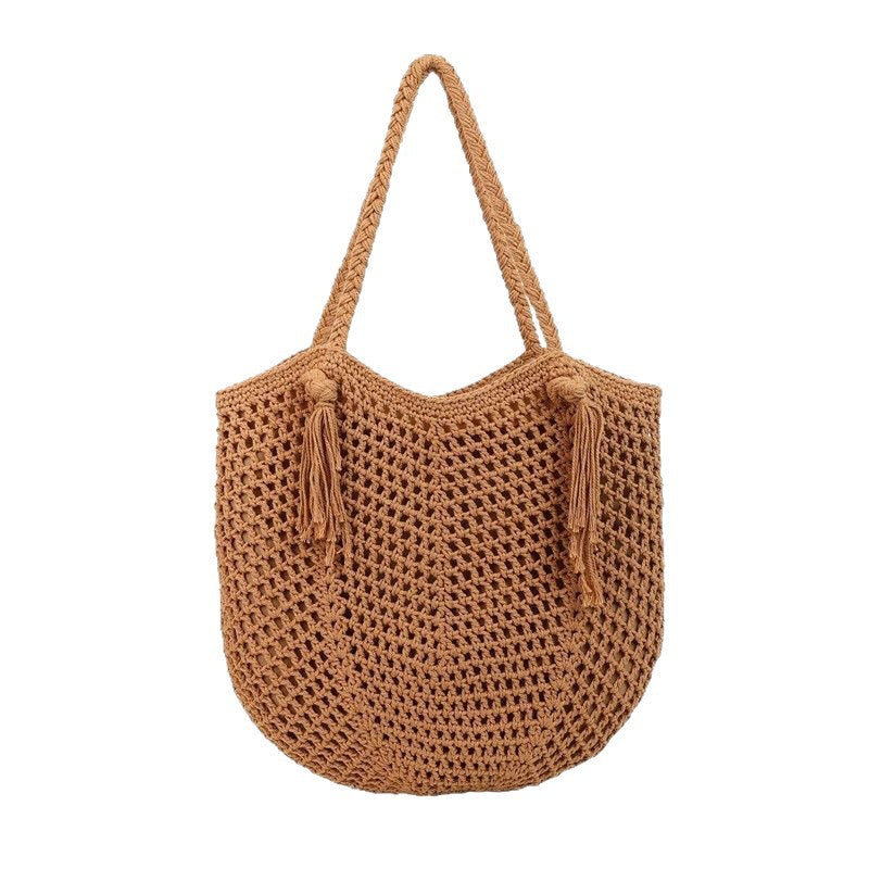 Macrame Beach Bag with Fringe Details LoungeYard — product view 5