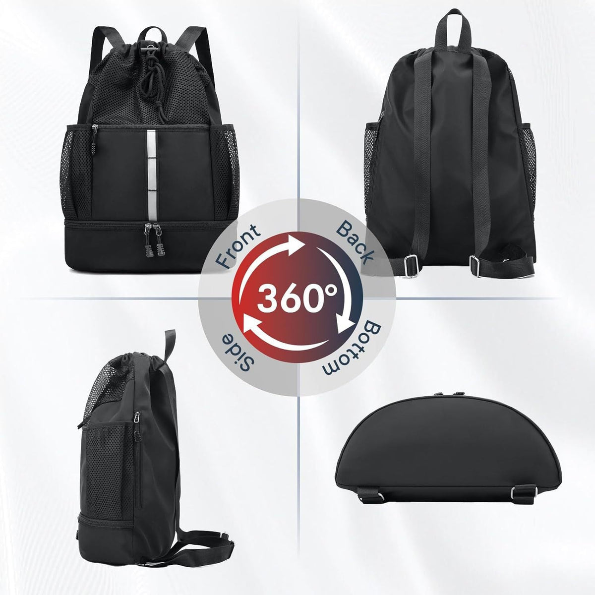 Expandable Mesh Gym Backpack LoungeYard — product view 5