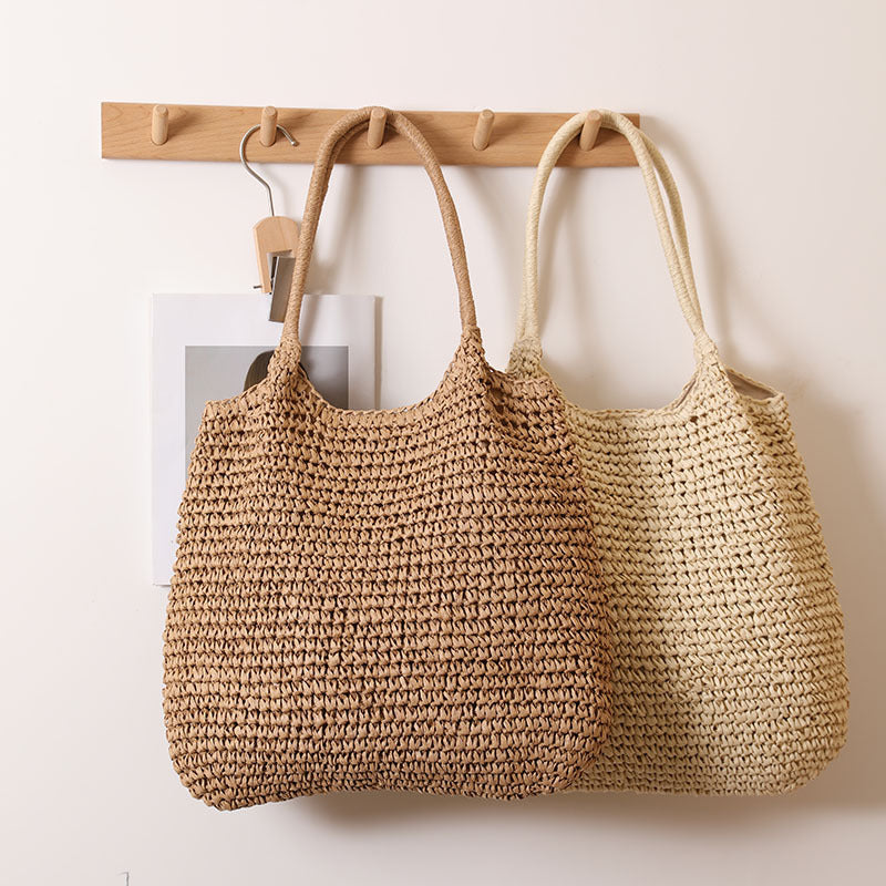 Handmade wicker tote bag with sturdy handles LoungeYard — product view 1