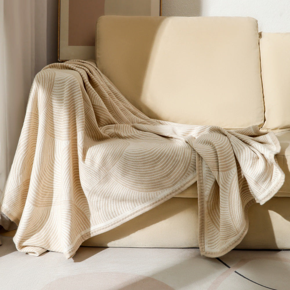 Minimalist Textured Knit Throw Blanket LoungeYard — product view 4