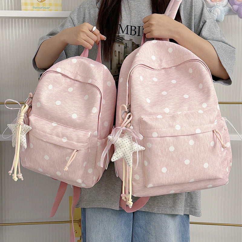 Polka Dot Patterned Backpack LoungeYard 1791205640 — product view 1
