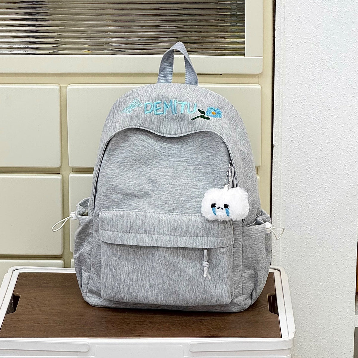 Casual Embroidered Backpack LoungeYard — product view 5
