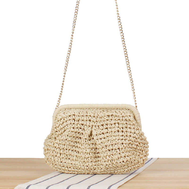 Handbag with Elegant Woven Design and High-Quality Chain Decoration LoungeYard — product view 5