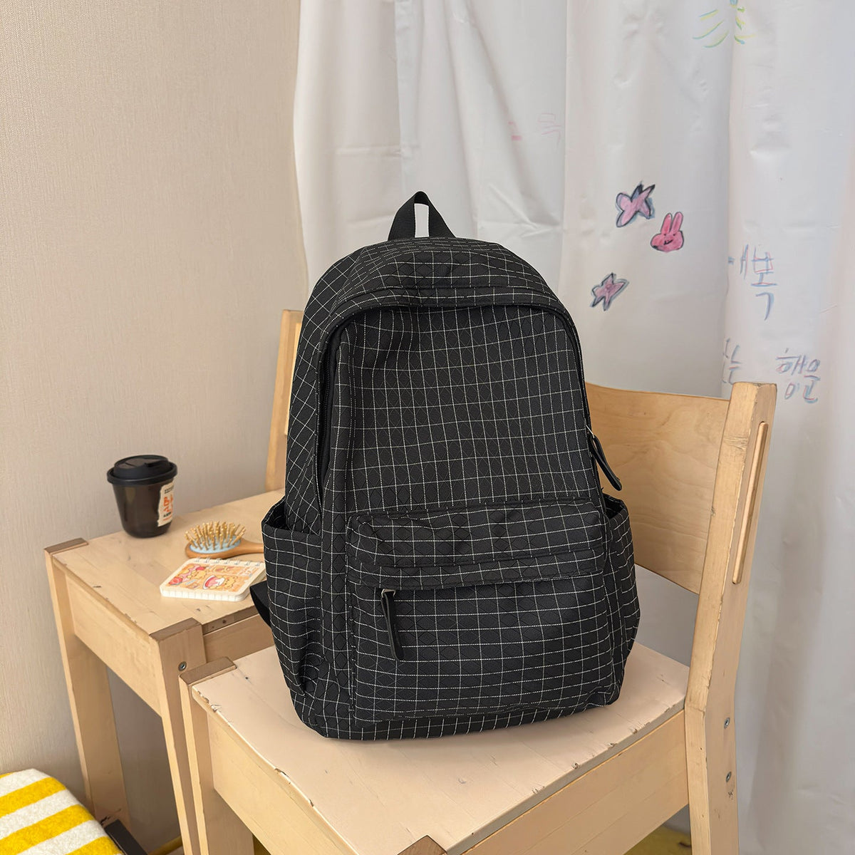 Casual Checkered Backpack LoungeYard — product view 6