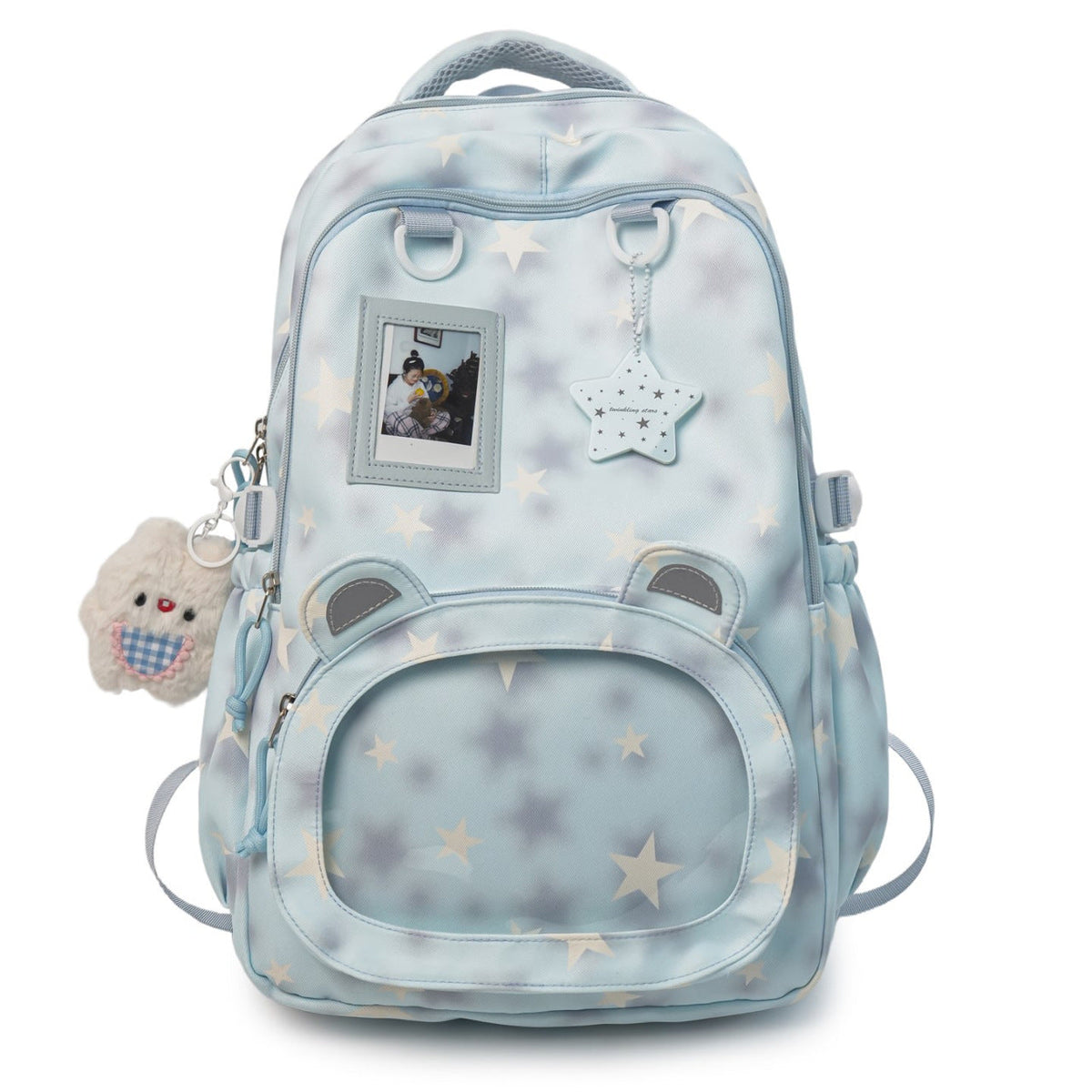 Children's Starry-Themed Plush Ear Backpack LoungeYard — product view 4