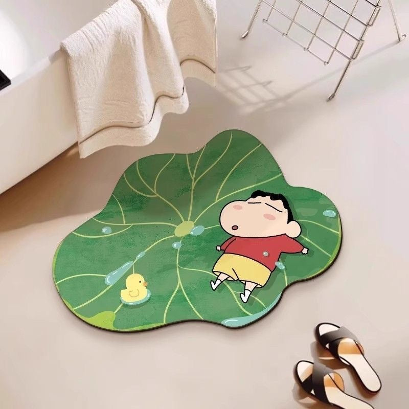 Leaf-Shaped Plush Bathroom Mat — product view 3