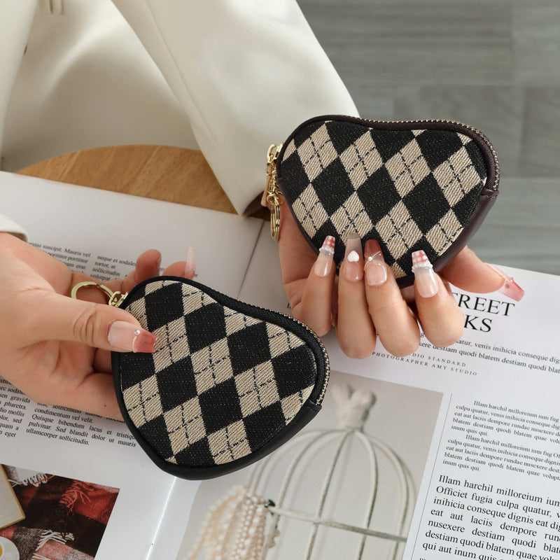 Heart-Shaped Zippered Coin Pouch — product view 5