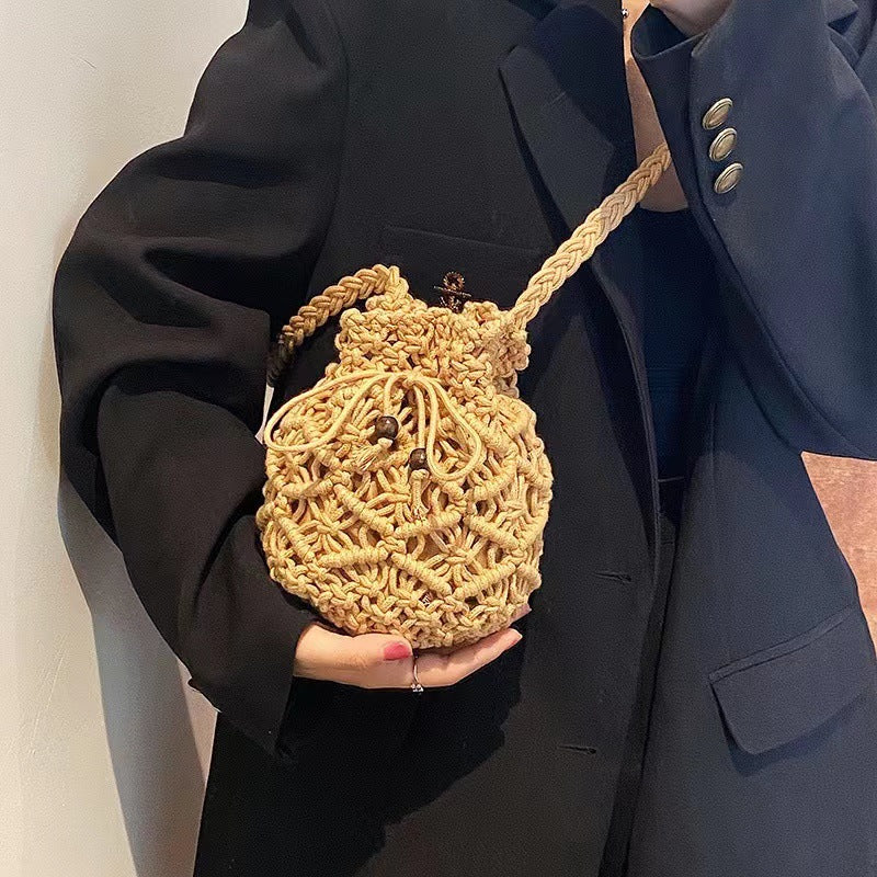 Hand-knotted shoulder bag in playful animal design LoungeYard — product view 4