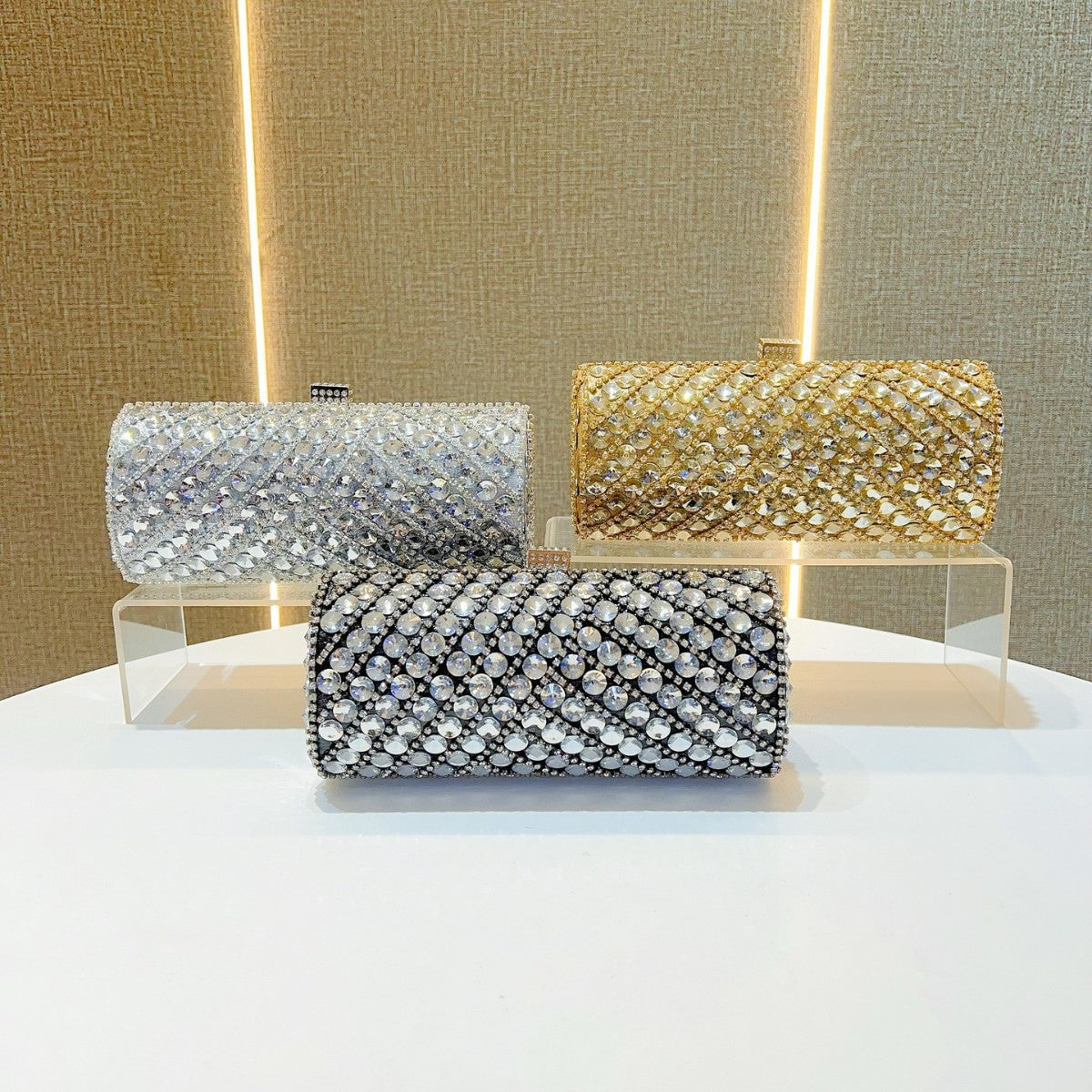Sparkling Crystal-Studded Evening Clutch — product view 4
