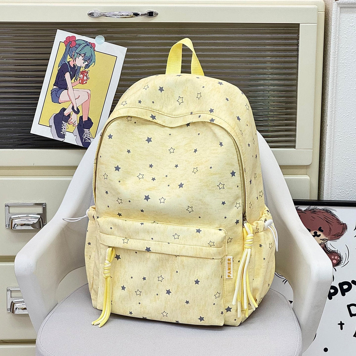 Durable Star-Patterned Casual Backpack LoungeYard — product view 6
