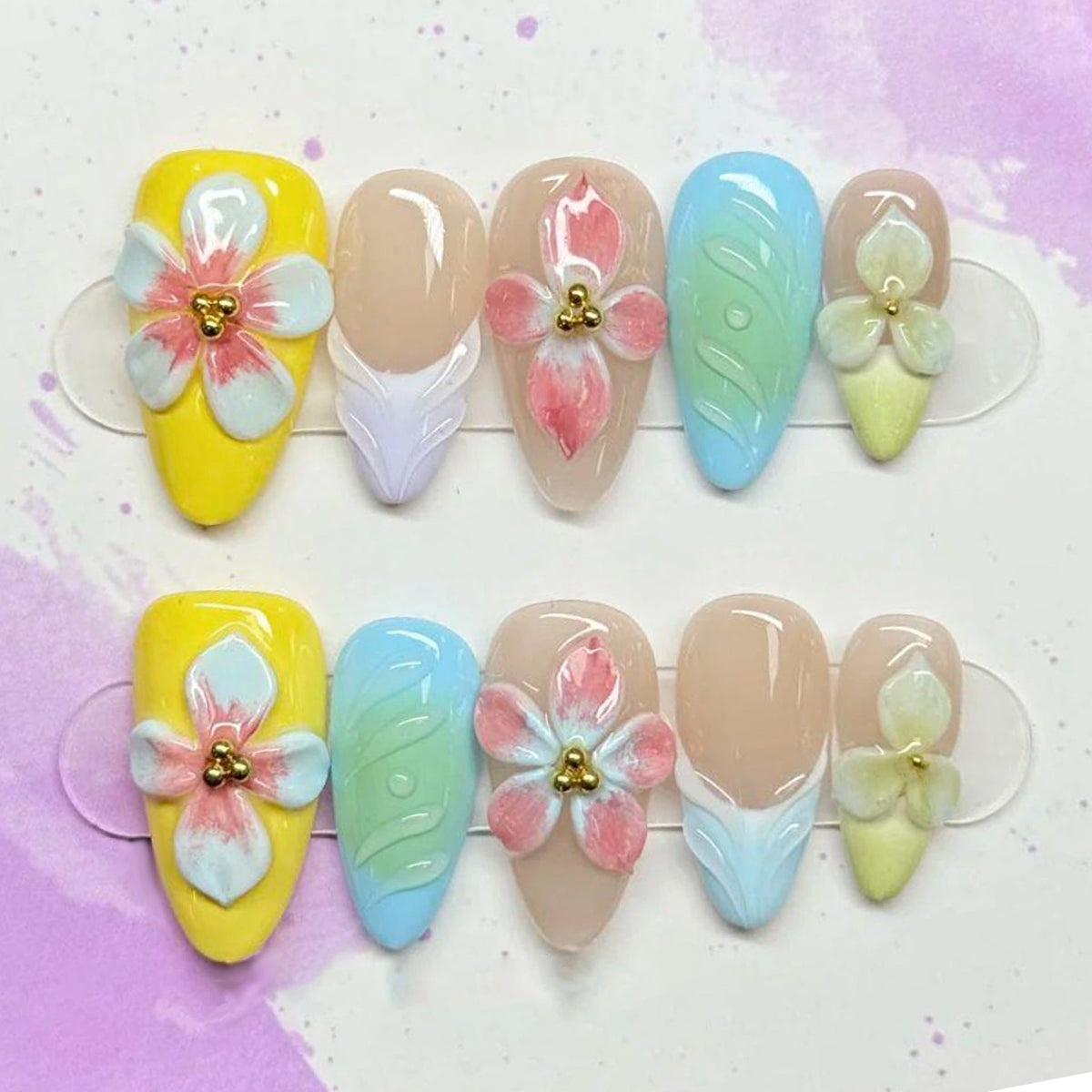 Floral Artistry Press-On Nail Set — product view 1