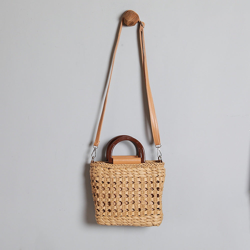 Handbag with Removable Shoulder Strap and Faux Leather Elements LoungeYard — product view 6