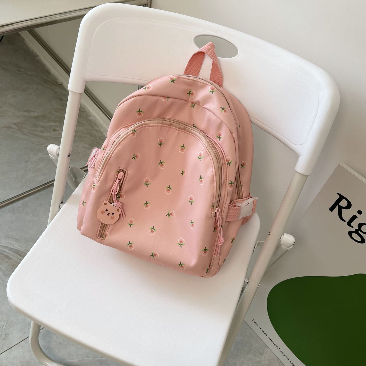 Cute Floral Embroidered Mini Backpack LoungeYard — product view 6
