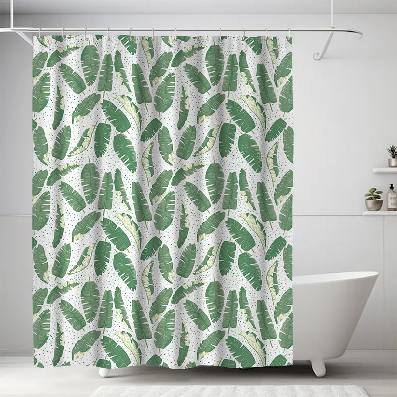 Leaf Print Shower Curtain LoungeYard — product view 1