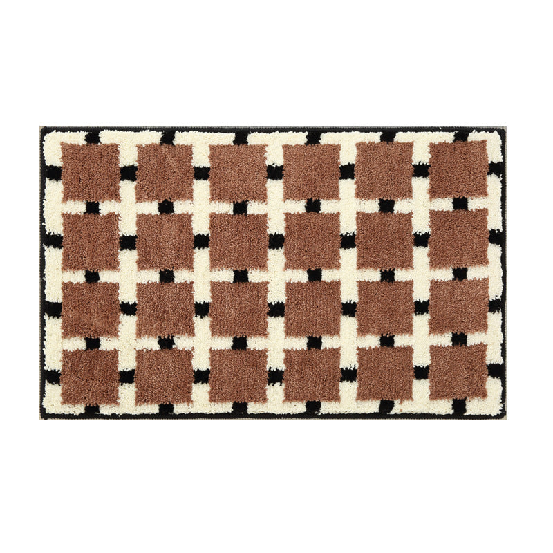 Soft Plush Square Pattern Bath Mat — product view 4