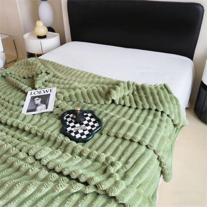 Women Plush Bedspread with Textured Design LoungeYard — product view 2