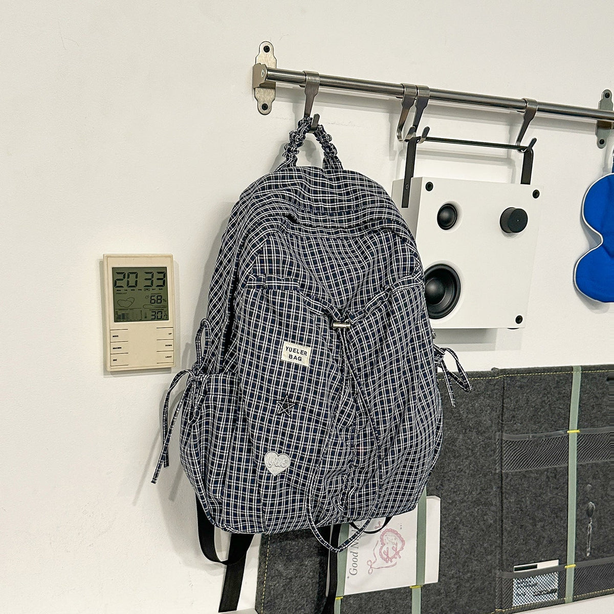 Lightweight Checkered Patterned Backpack LoungeYard — product view 7