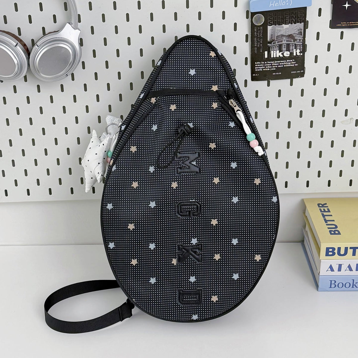 Star-Patterned Casual School Backpack LoungeYard — product view 7