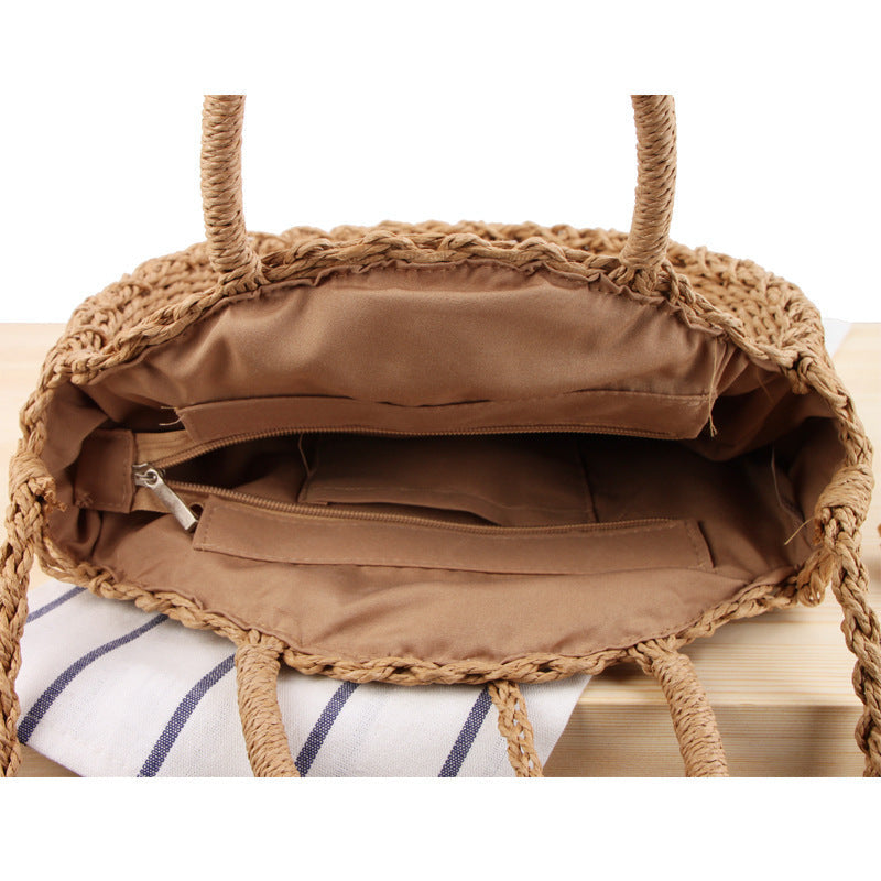 Round Bast Crossbody Bag with Practical Lining LoungeYard — product view 4