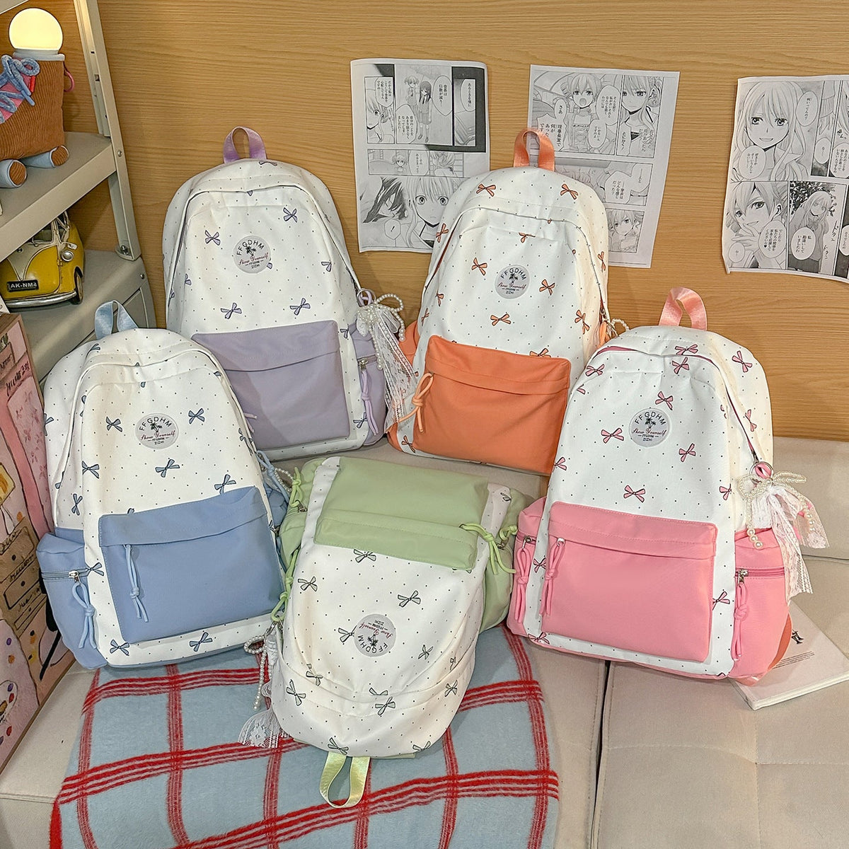 Stylish Bow-Embellished Casual Backpack LoungeYard — product view 4