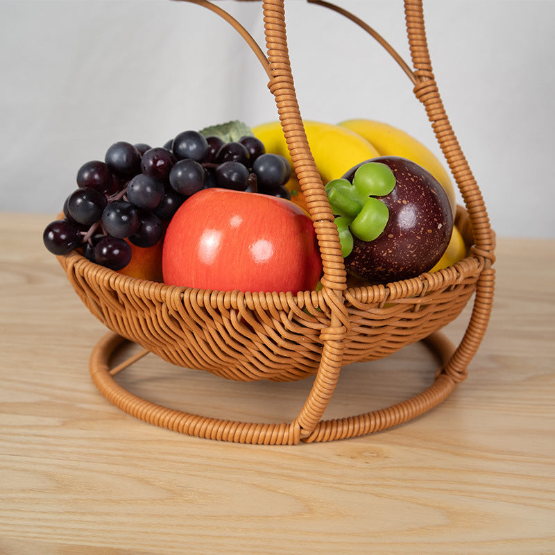 Two-Tiered Wicker Fruit Stand LoungeYard — product view 4