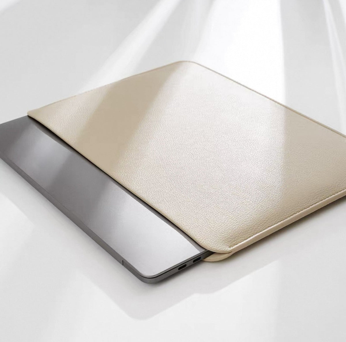 Premium Leather Laptop Sleeve LoungeYard — product view 5